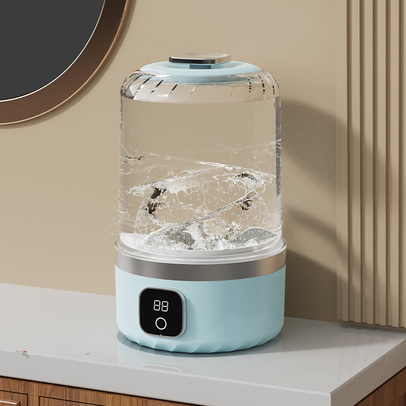 Portable Rechargeable Mini Washing Machine with Digital Display for Underwear and Socks