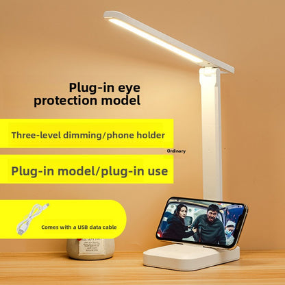 Foldable desk lamp with LED lighting