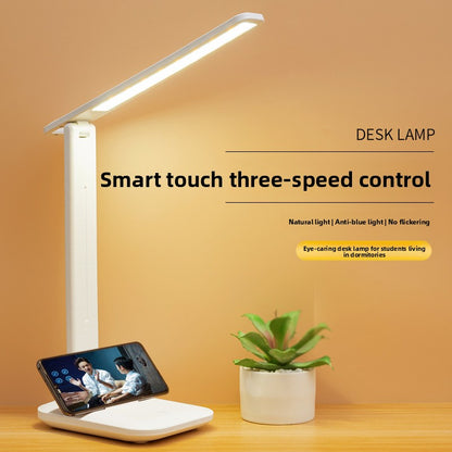 Foldable desk lamp with LED lighting