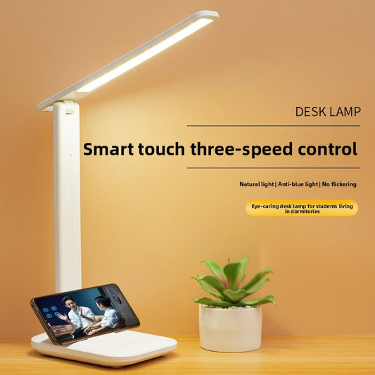 Foldable desk lamp with LED lighting