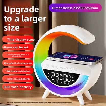 Bluetooth Speaker Alarm Clock with Wireless Charging