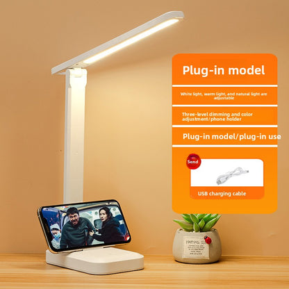 Foldable desk lamp with LED lighting