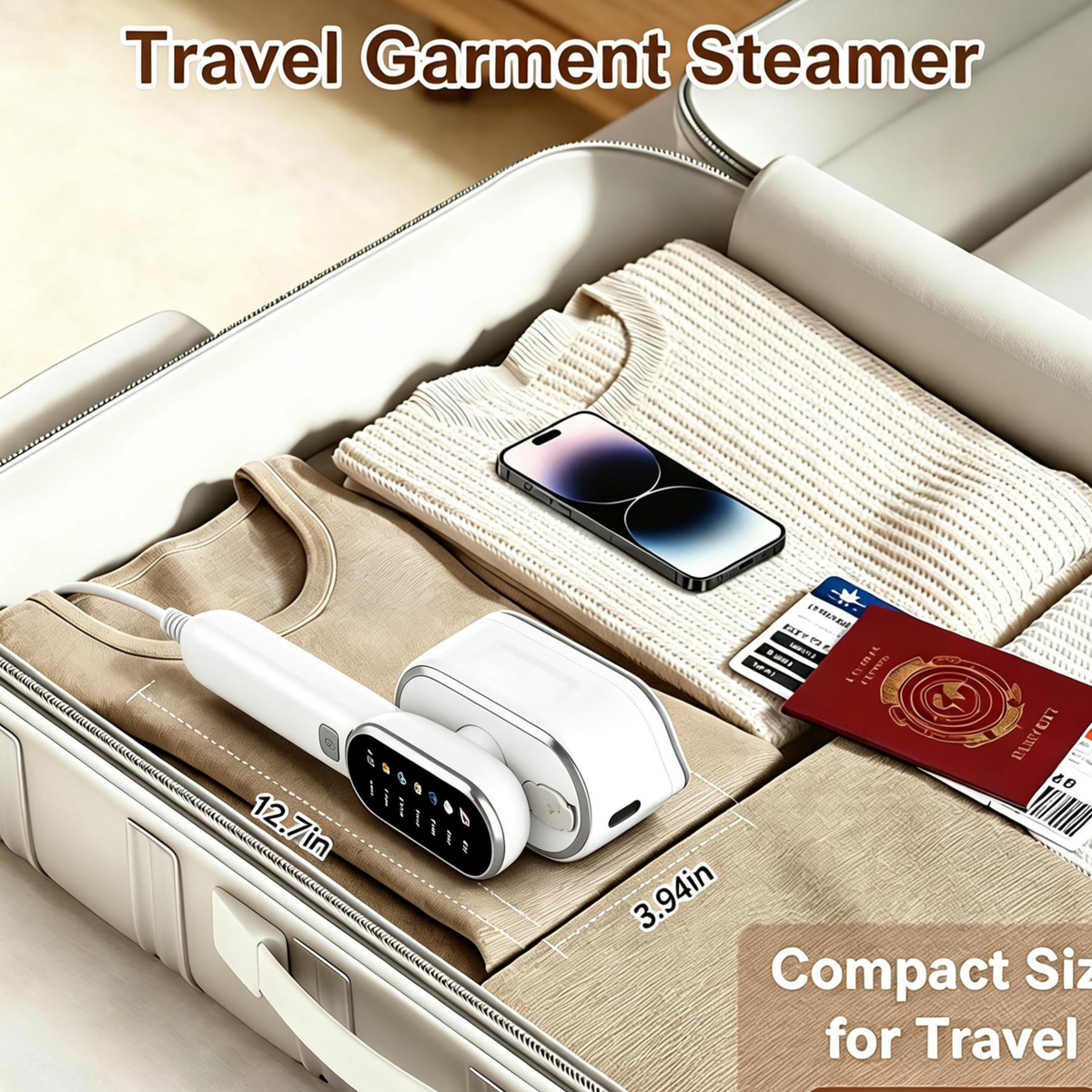 Portable Handheld Garment Steamer with Digital Display