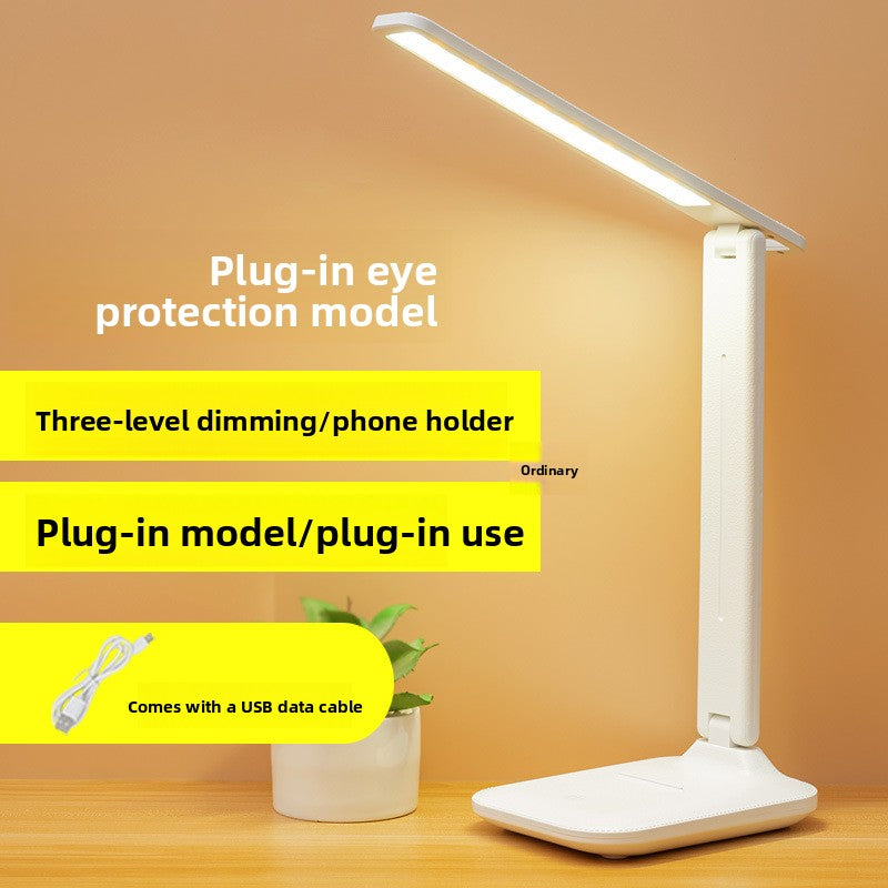 Foldable desk lamp with LED lighting