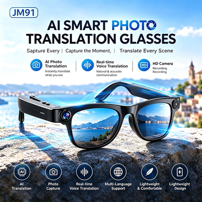Smart Glasses with AI Translation HD Camera