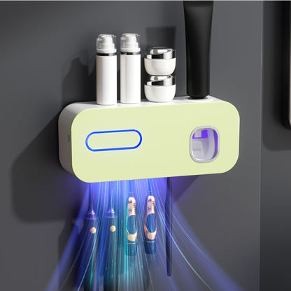 Smart UV Toothbrush Holder with Toothpaste Dispenser