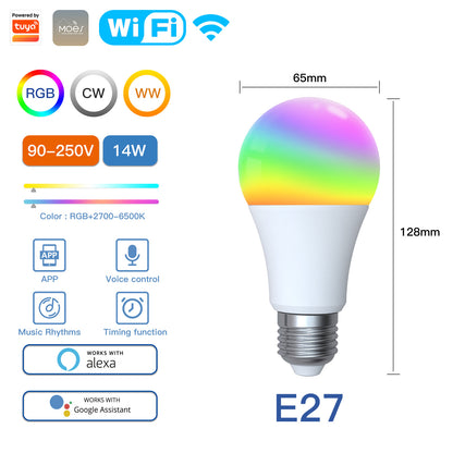 WiFi Smart LED Bulb RGB Dimmable Music Sync