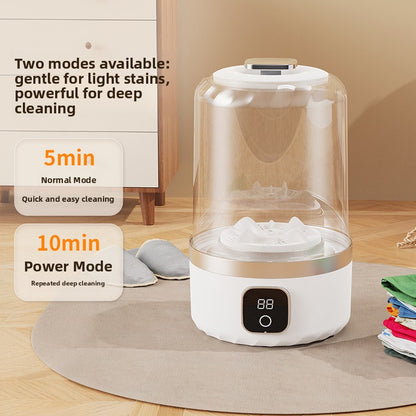 Portable Rechargeable Mini Washing Machine with Digital Display for Underwear and Socks
