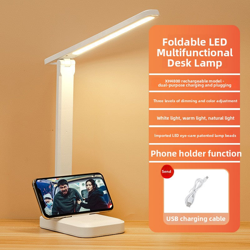 Foldable desk lamp with LED lighting