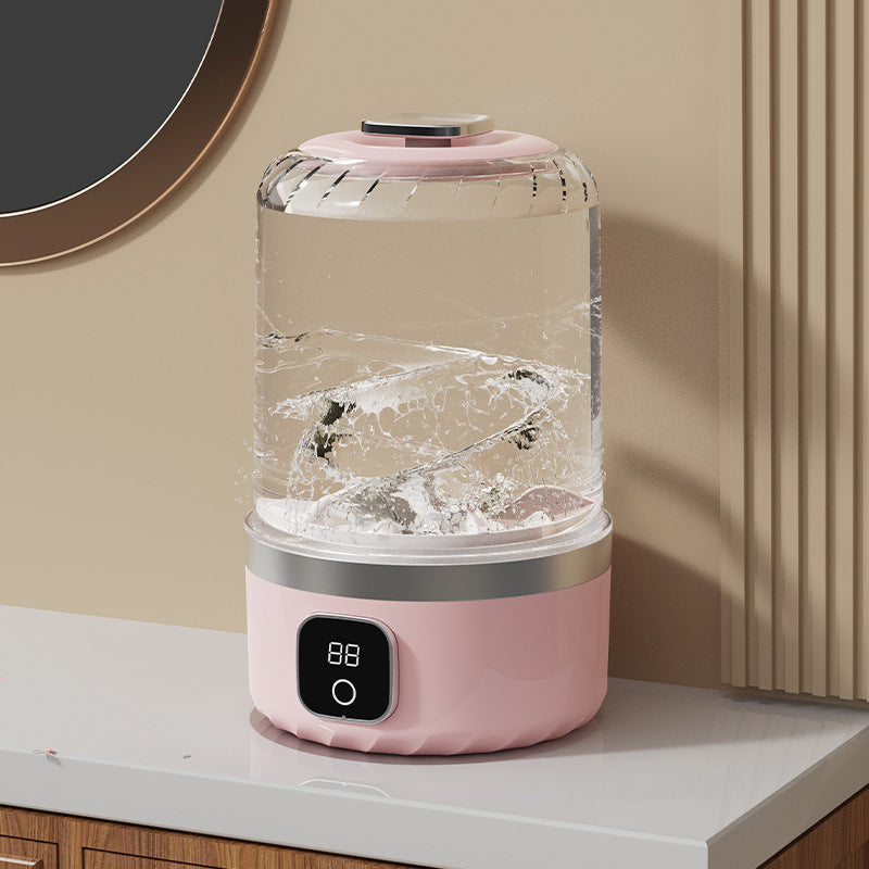 Portable Rechargeable Mini Washing Machine with Digital Display for Underwear and Socks