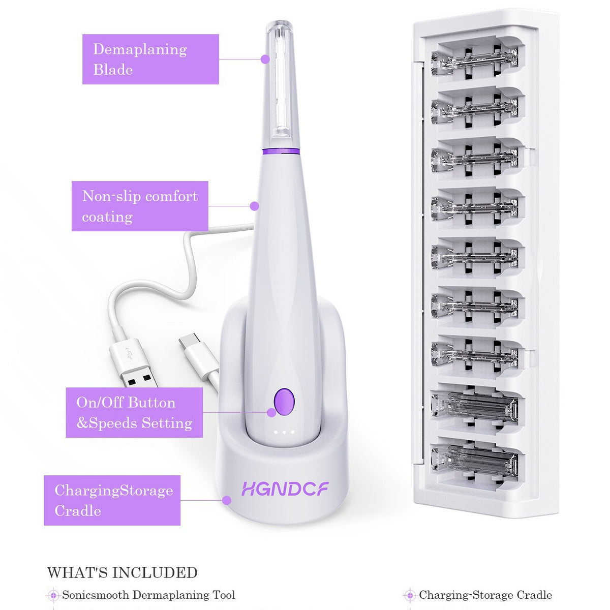 Women's Rechargeable 10-Blade Electric Shaver Hair Remover with LED Light