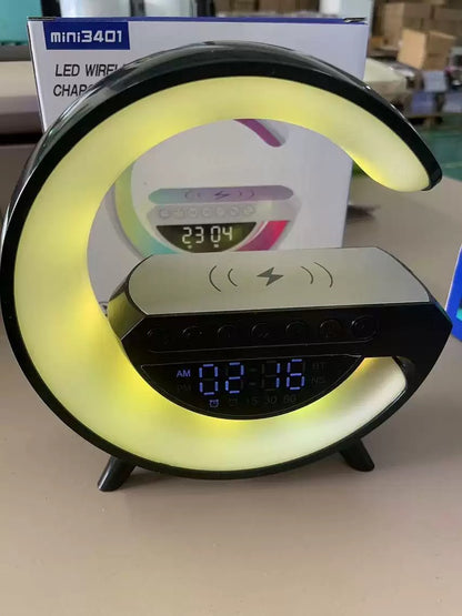Bluetooth Speaker Alarm Clock with Wireless Charging