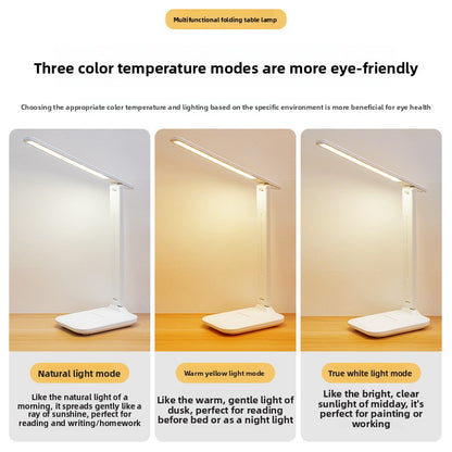 Foldable desk lamp with LED lighting