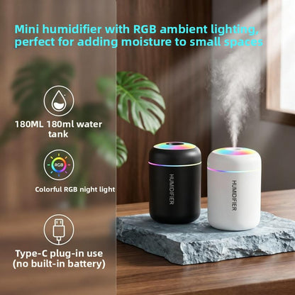 Mini USB Ultrasonic Humidifier with LED Light