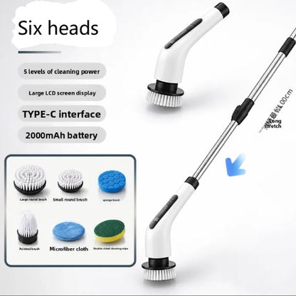 Handheld Cordless Electric Cleaning Brush with Rotating Brush Heads