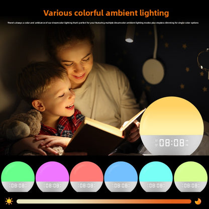 Multifunctional Sunrise Alarm Clock with White Noise and LED Ambiance
