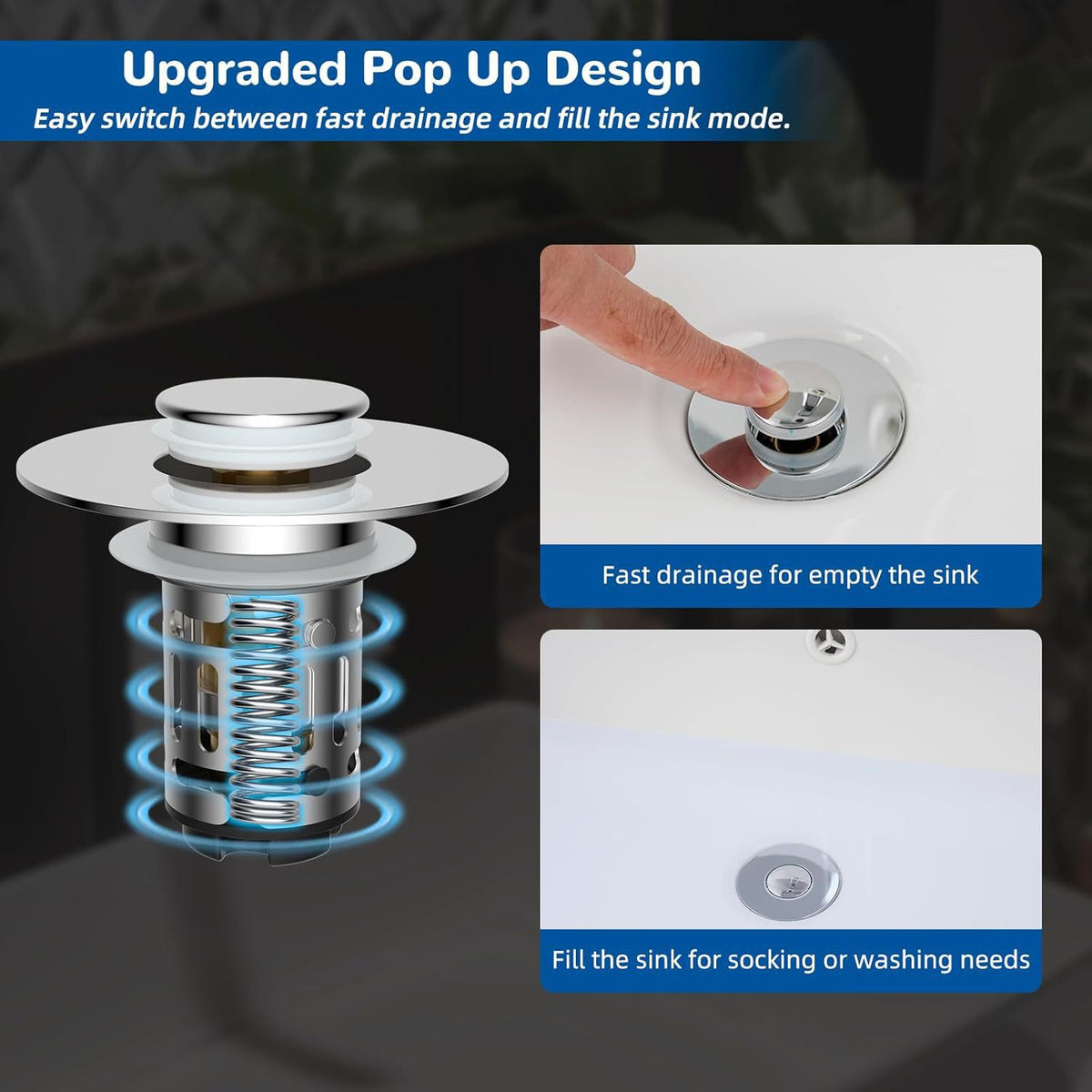 Universal Pop-Up Basin Drain Stopper