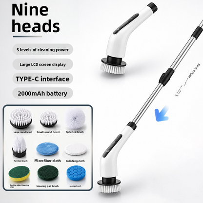 Handheld Cordless Electric Cleaning Brush with Rotating Brush Heads